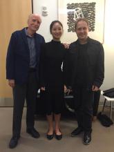 Composer Frank Proto, bassist Mikyung Sung, and conductor Ludovic Morlot