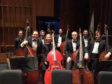 Mikyung Sung and Colburn Orchestra bass section 2016