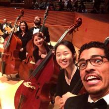 Mikyung Sung with Colburn Orchestra bass section
