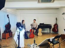 Mikyung Sung filming "Into the Instrument" episode at Studio Atmos